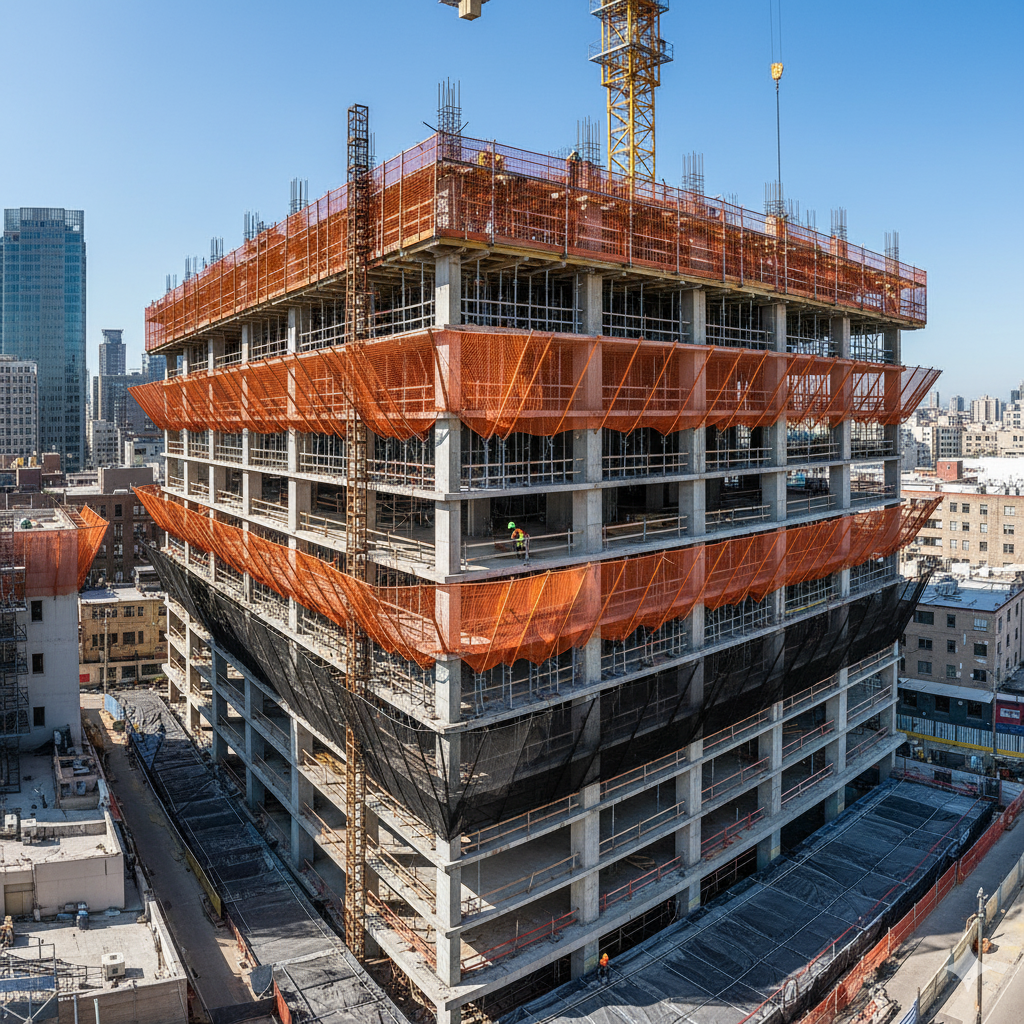 Construction Safety Net Installation