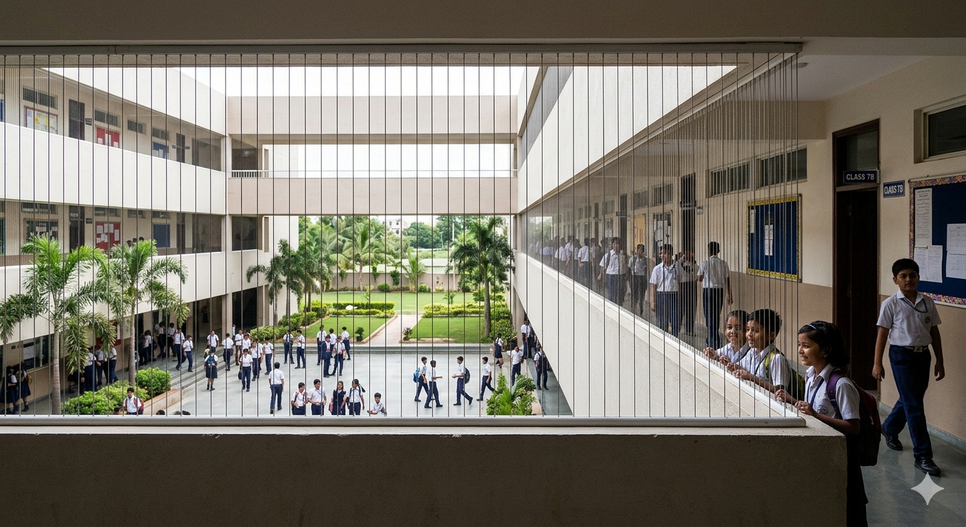 School Corridor Invisible Grills